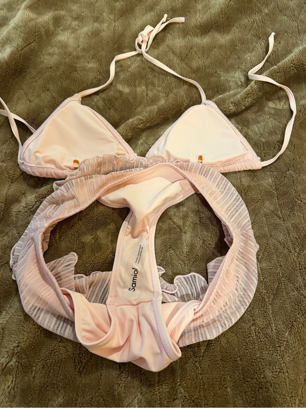 Women’s Light Pink Ruffle Bikini Set - Picture 4 of 4